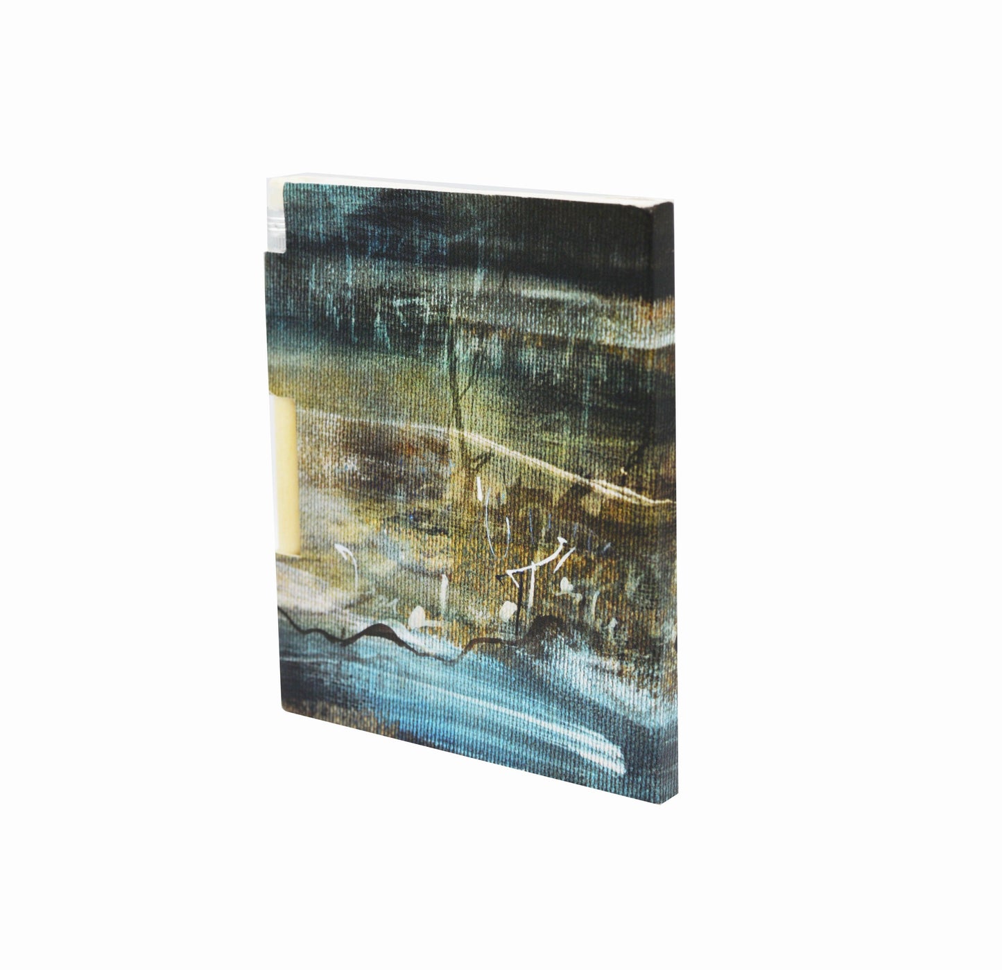 Pocket Notebook With Abstract Artwork, Magnetic Closure Eco Pencil