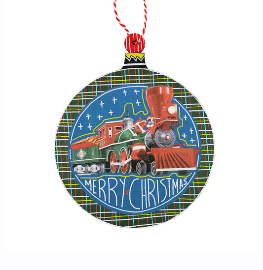 Retro Christmas Train Wooden Ornament - HeliumProject.gr