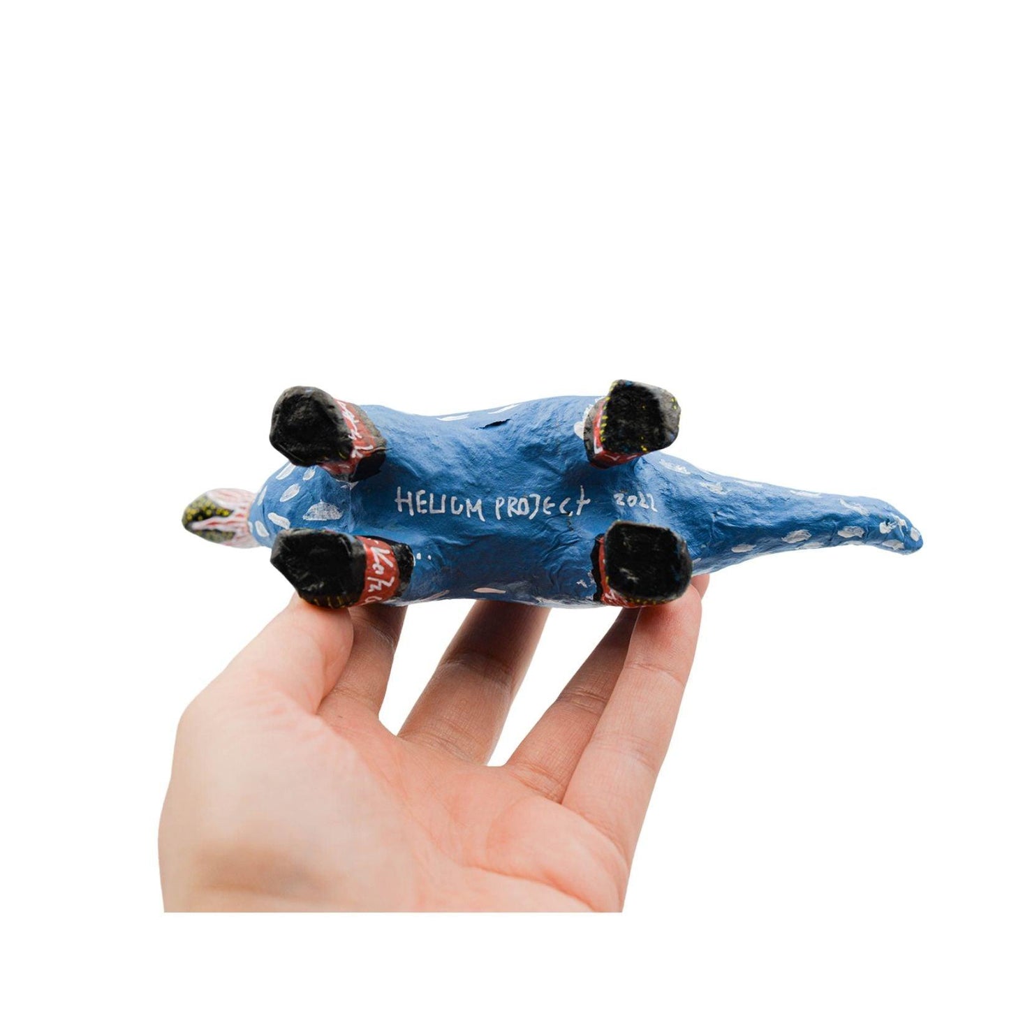 Blue Dinosaur Paper Mache Figure - HeliumProject.gr