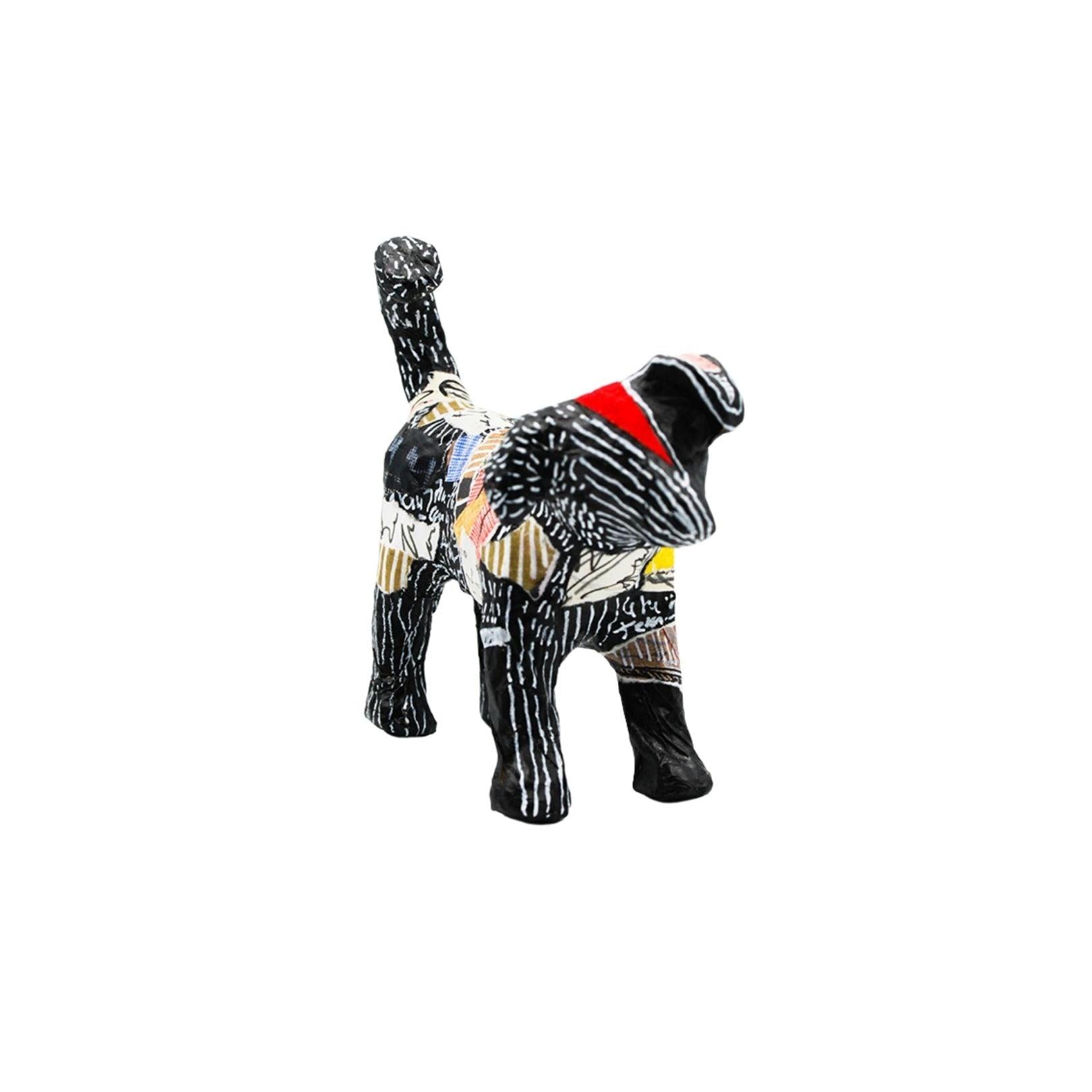 Black Dog II Paper Mache Figure - HeliumProject.gr