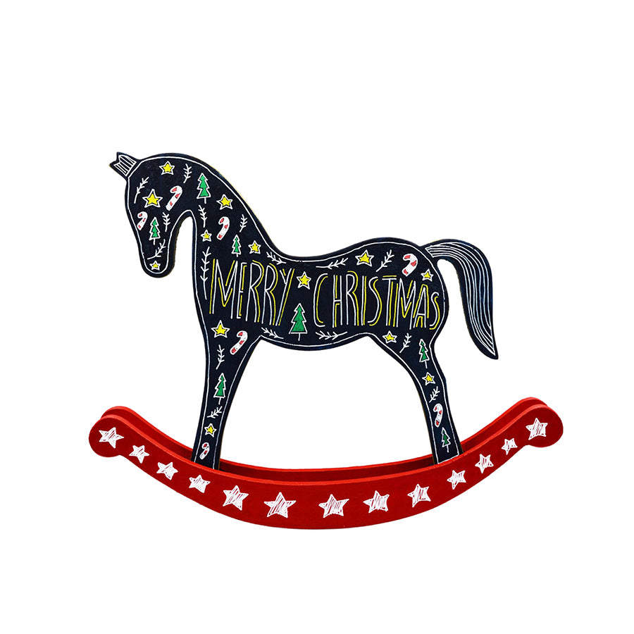 Christmas Wooden Horse Decoration I - HeliumProject.gr