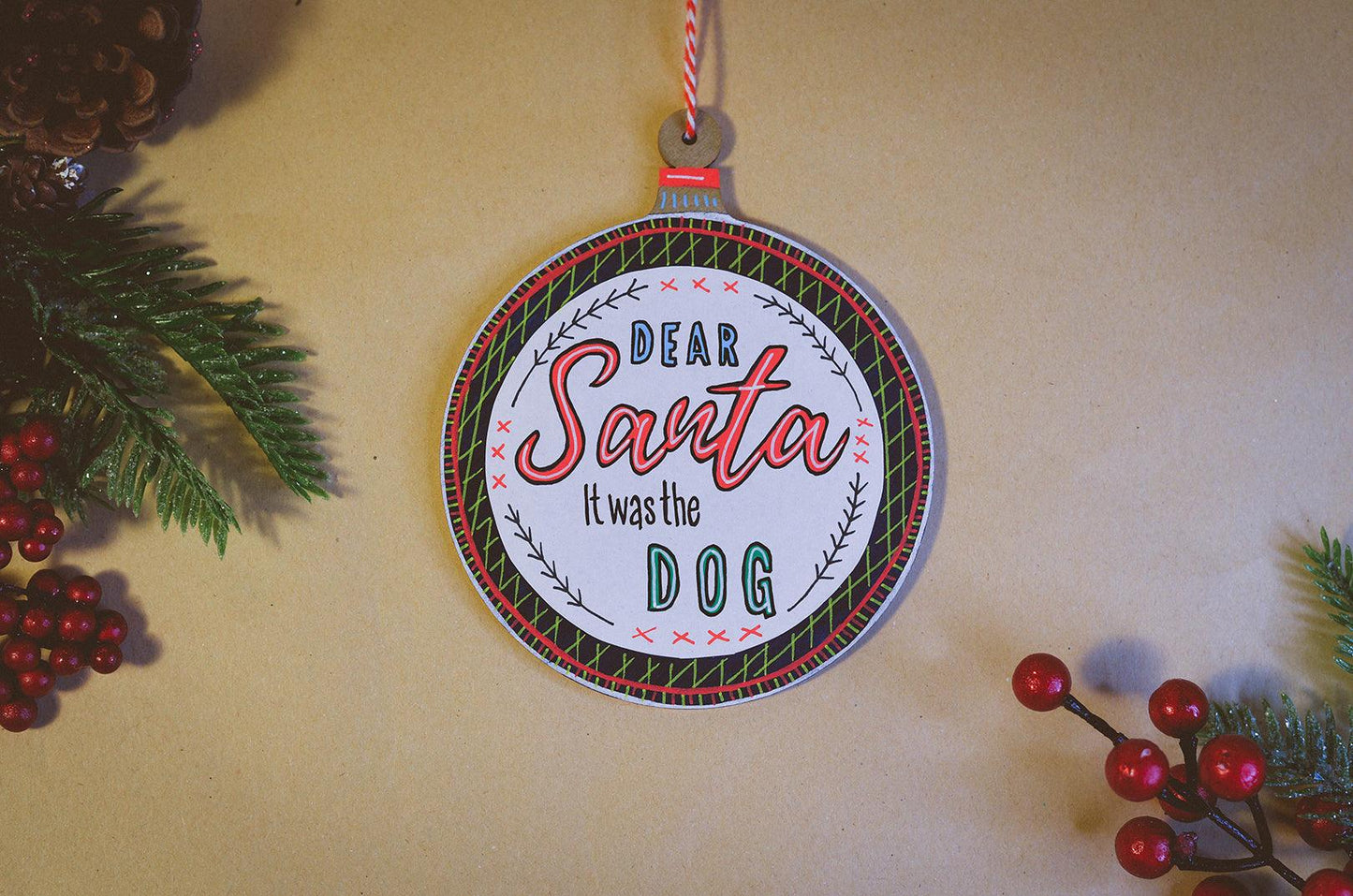 Christmas Wooden Ornament For Doglovers