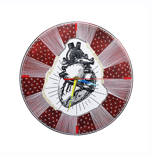 Anatomy of Heart - Red Wall Clock - HeliumProject.gr