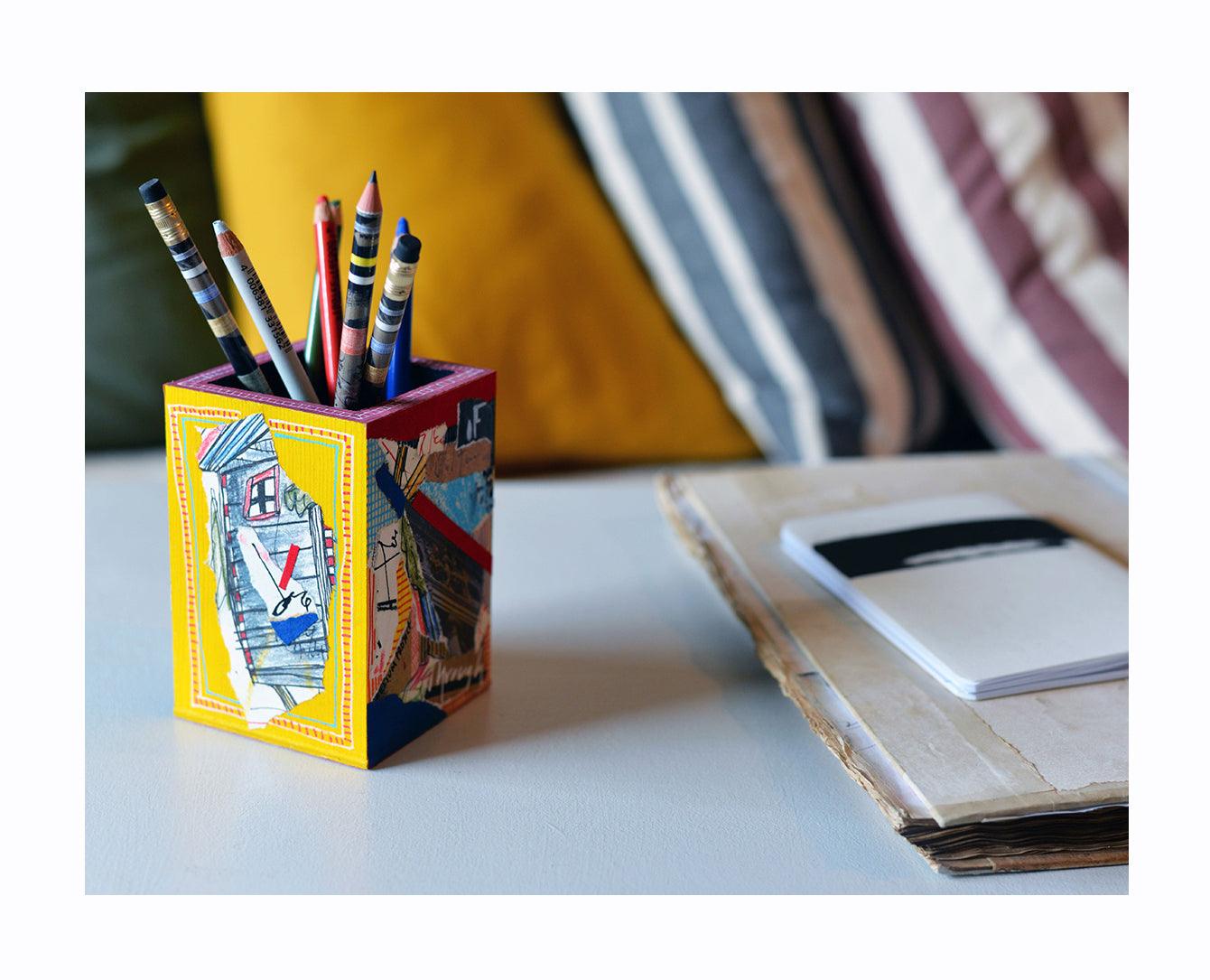 Colorful Wooden Pencil Holder I - HeliumProject.gr