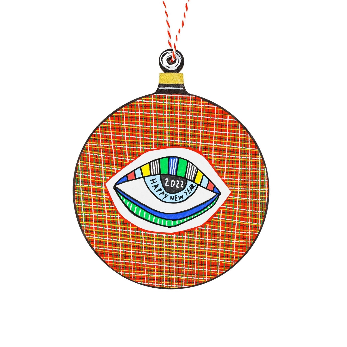 Evil Eye Christmas Wooden Ornament - HeliumProject.gr