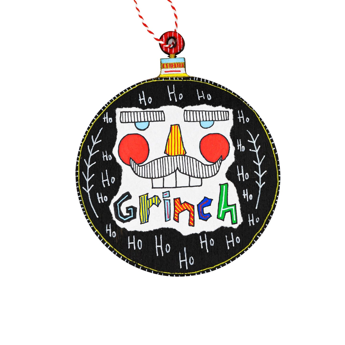 Grinch Black Wooden Ornament I - HeliumProject.gr