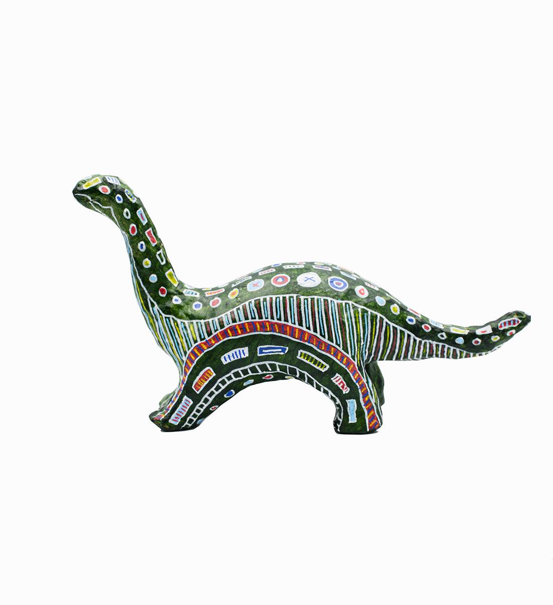 Green Dinosaur Paper Mache Figure