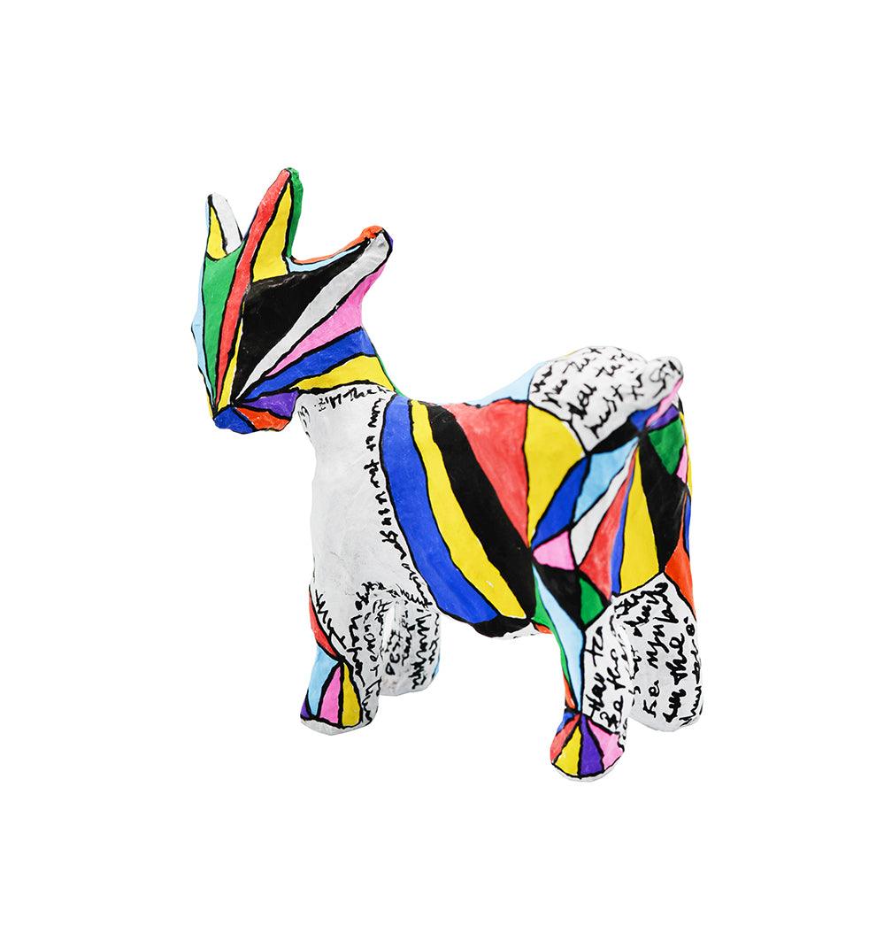 Rainbow Goat Paper Mache Figure - HeliumProject.gr