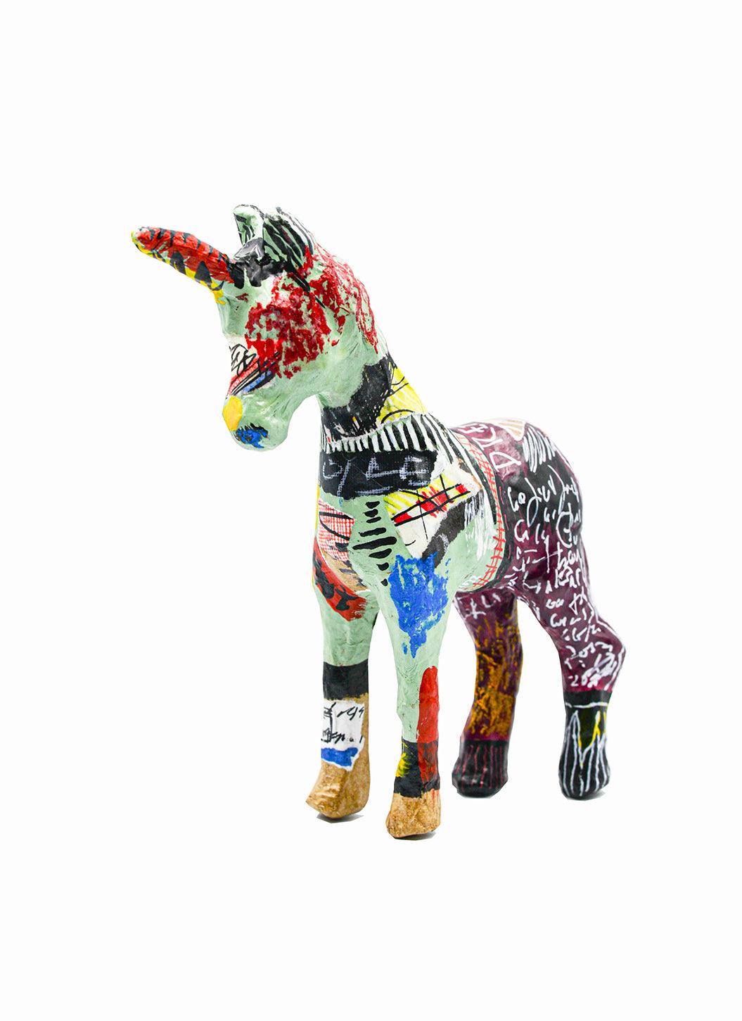 Paper Mache Abstract Unicorn Figure