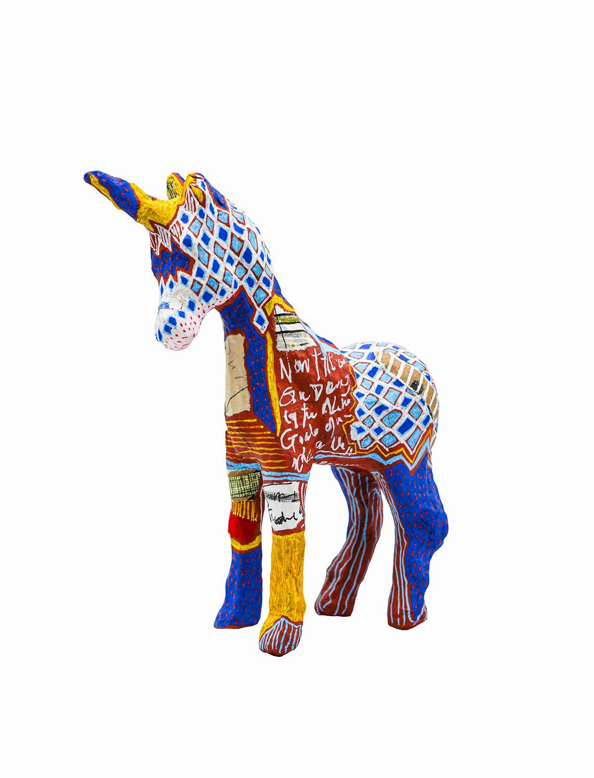 Greek Unicorn Paper Mache Figure