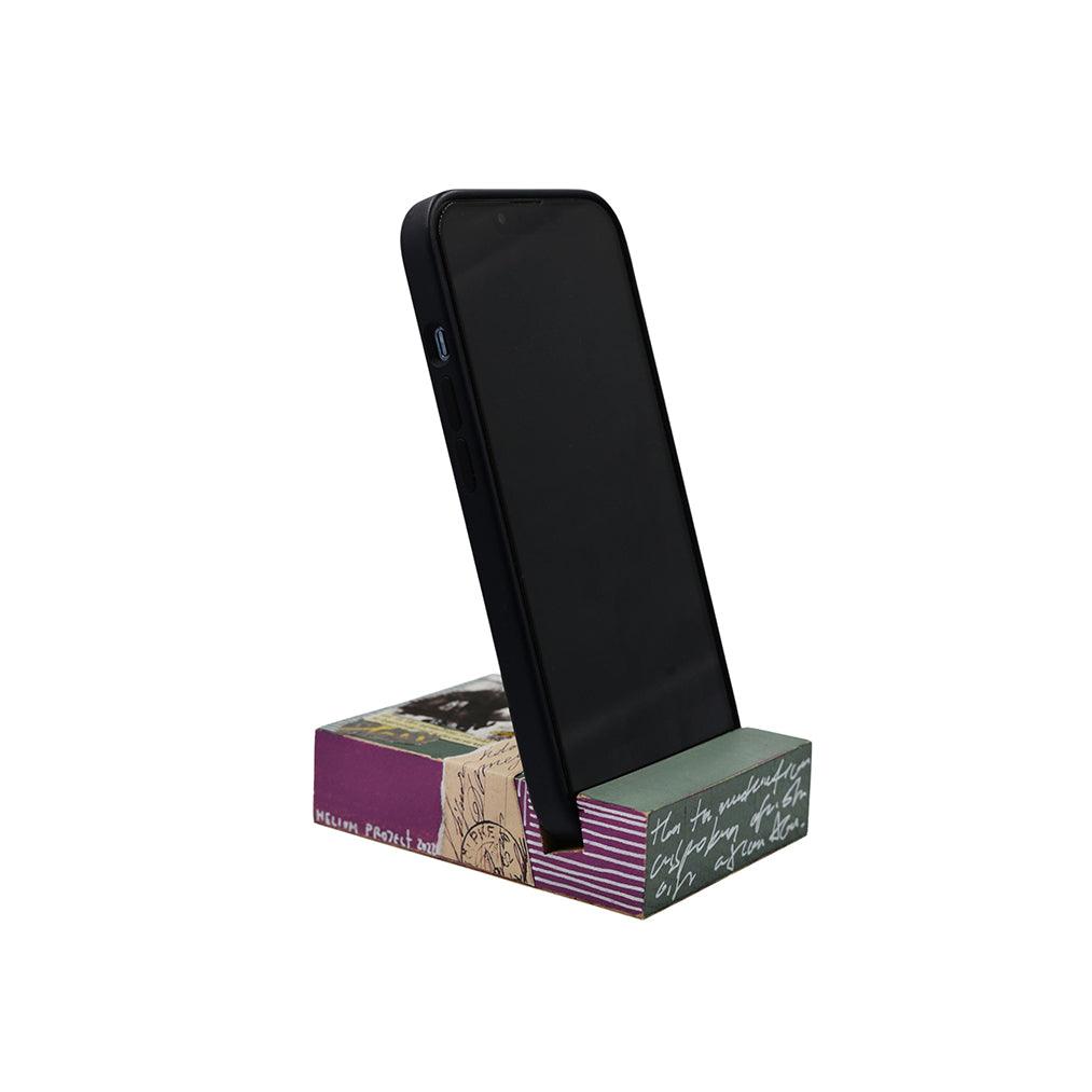 Olive Green Wooden Phone Stand - HeliumProject.gr