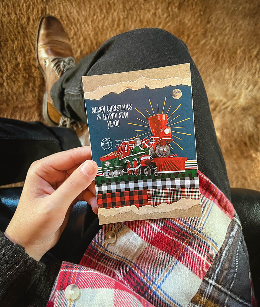Retro Christmas Train Post Card - HeliumProject.gr