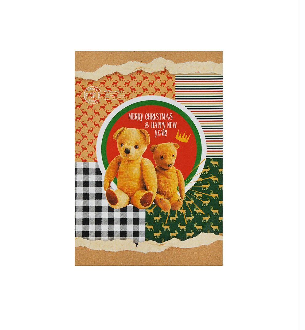 Retro Teddy Bears Christmas Postcard - HeliumProject.gr